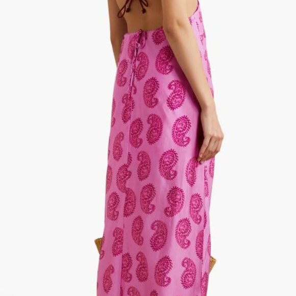 NWT VIX Paula Hermanny Leela Cutout Open-back Printed Dress Women Size Med - Picture 3 of 5